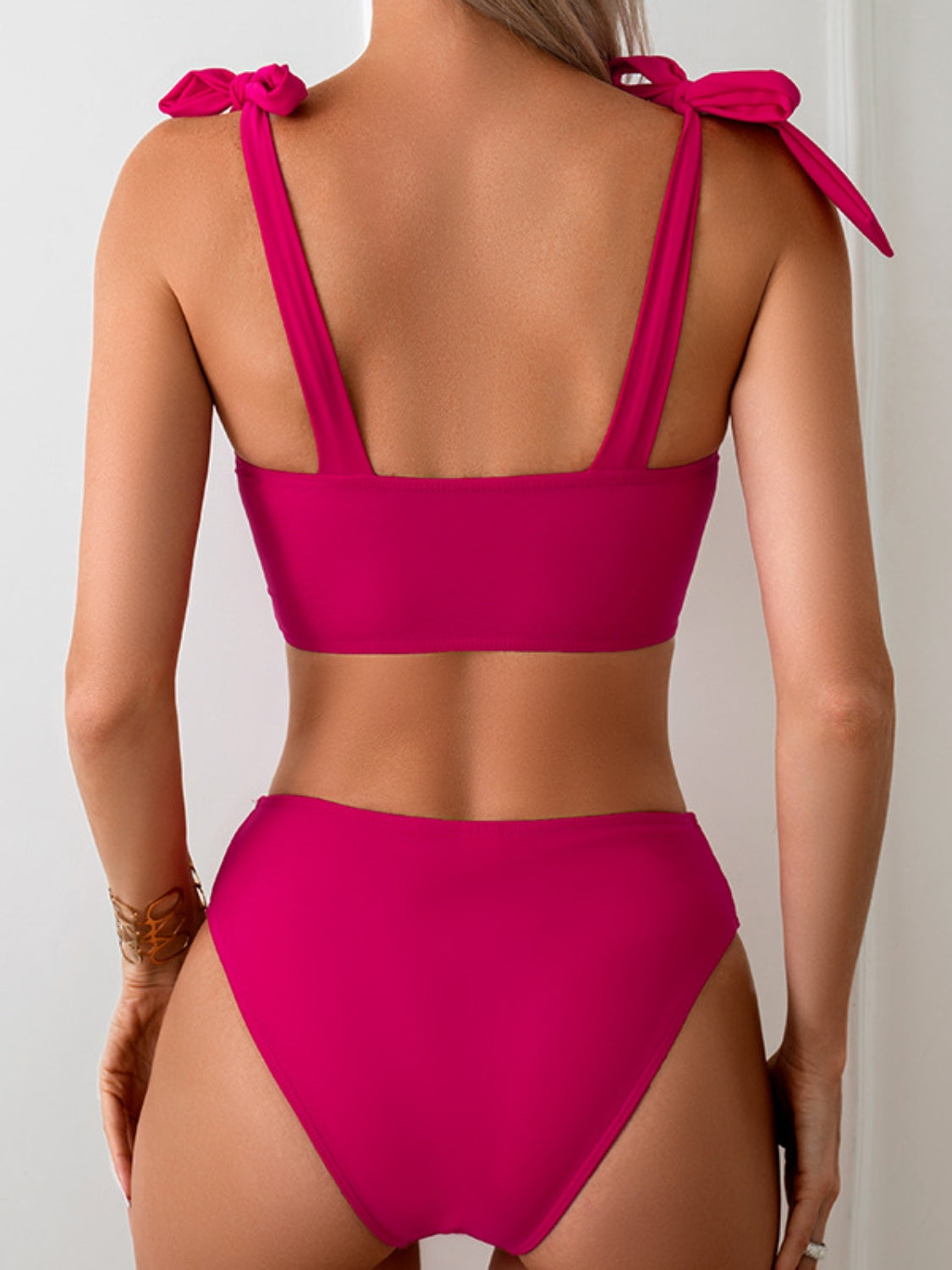 Cutout Sweetheart Neck Three-Piece Swim Set